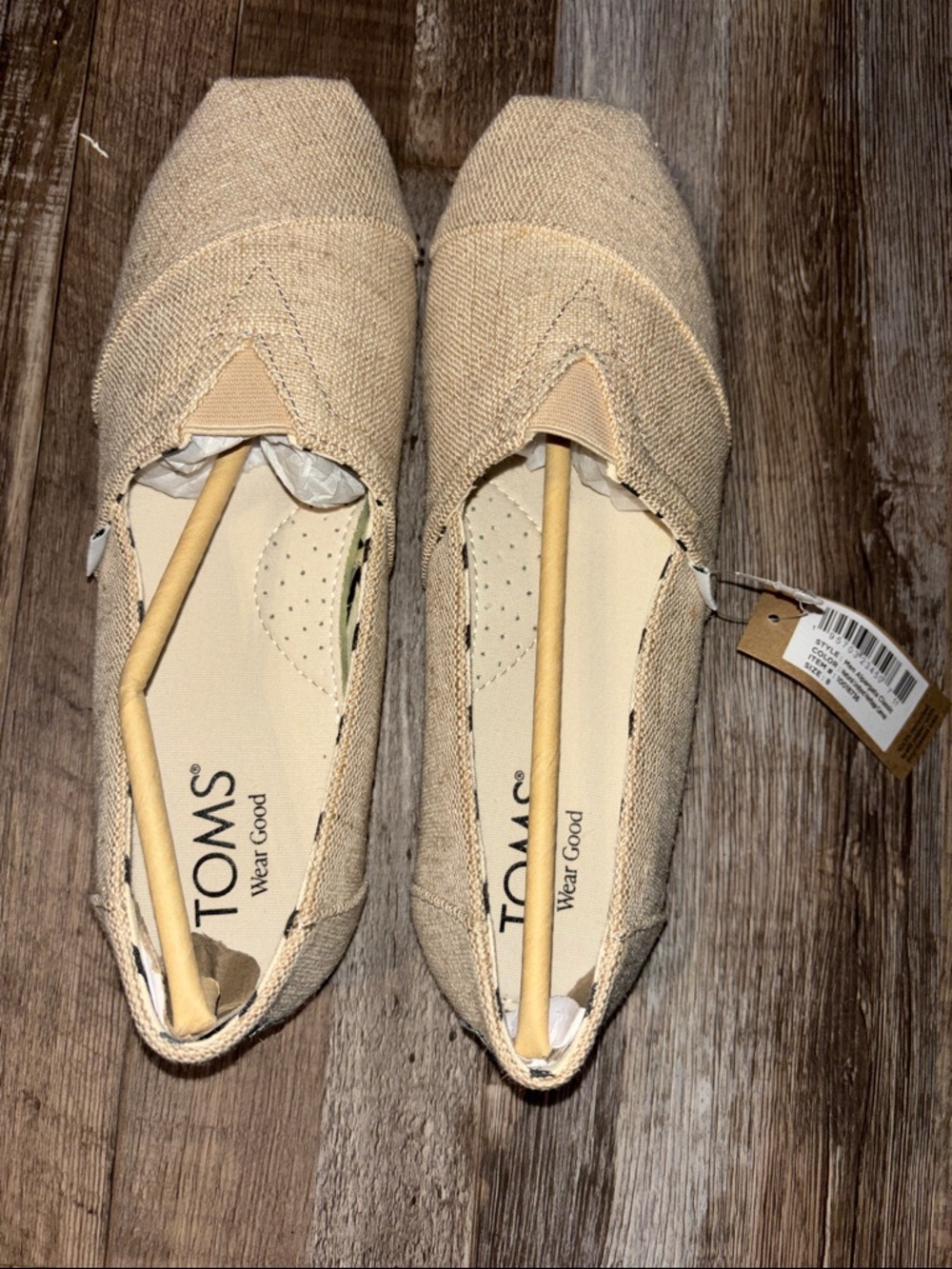 Toms Men's Slip-On Canvas Loafers in Natural Beige